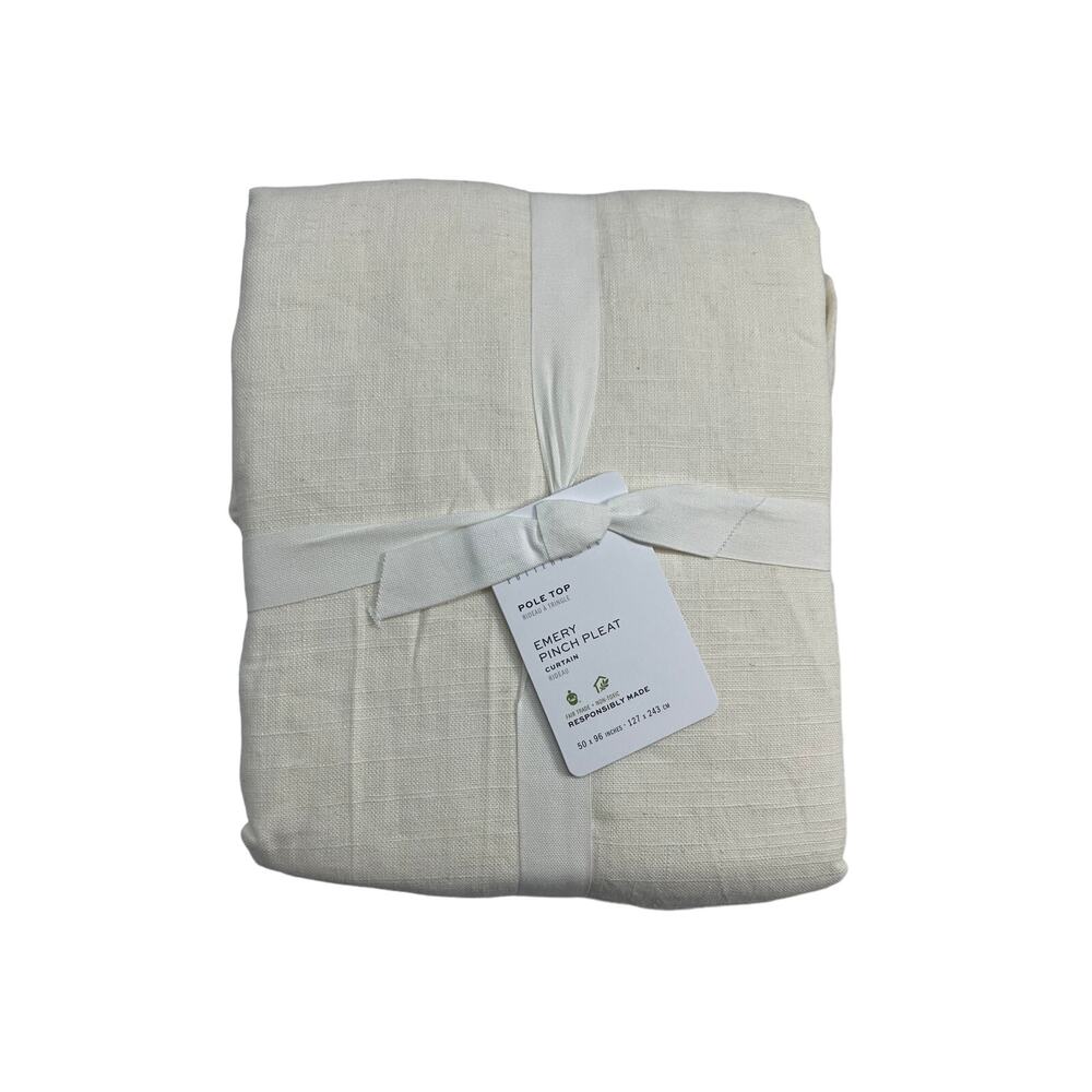 Pottery Barn Cream Emery Pinch Pleat Curtain Panel